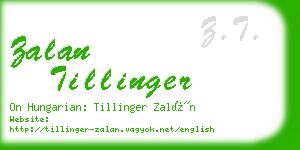 zalan tillinger business card